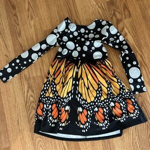 Girls Halloween costume monarch Butterfly Wing Long Sleeve Dress size 10 girls